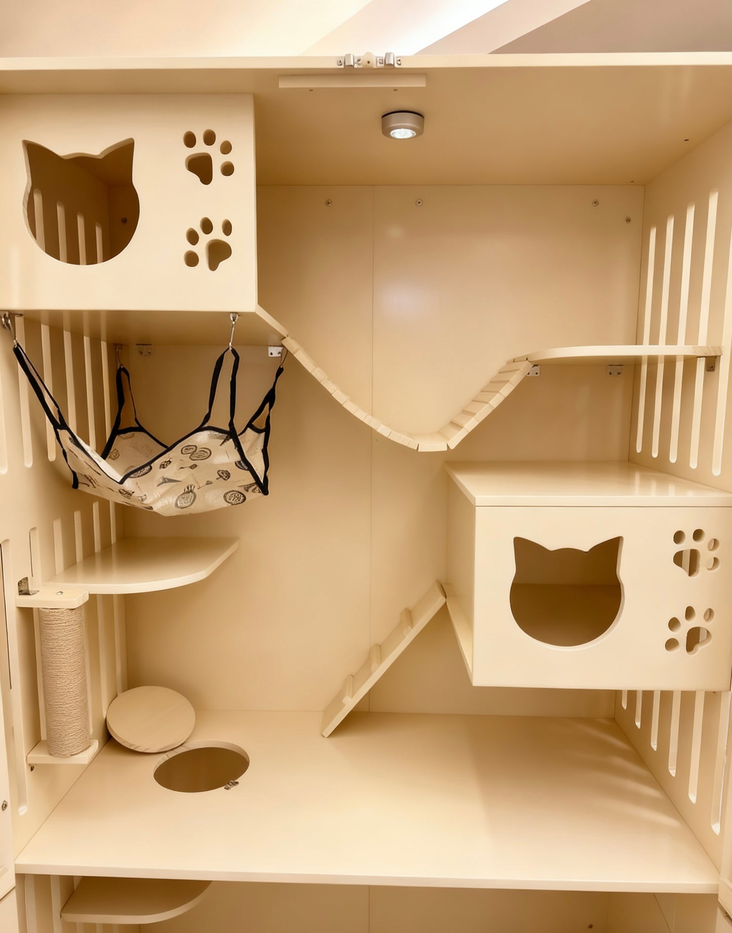 頂級貓別墅｜1.8米高ENF板材貓咪豪宅，120cm寬×60cm深多層互動空間，給貓主子的尊寵私域貓屋貓櫃