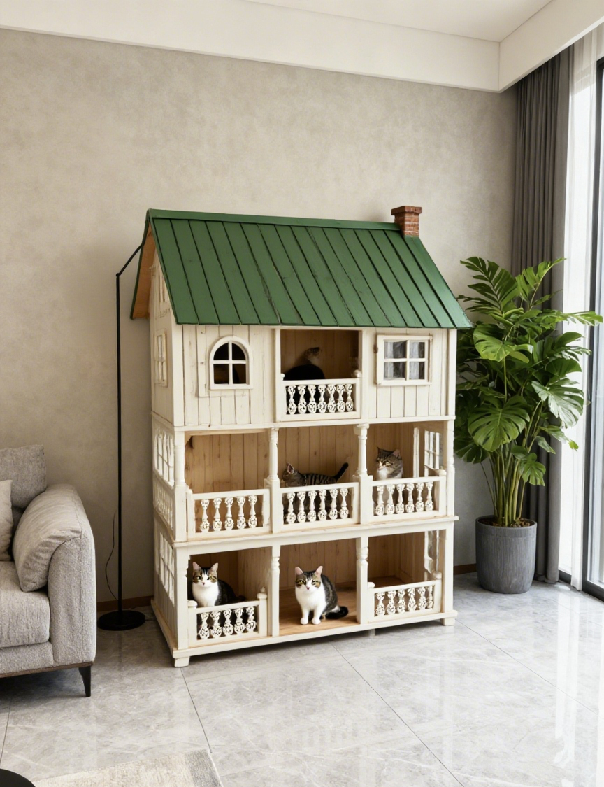 【貓奴必睇！呢座美式鄉村風貓別墅，香港屋企都可以有嘅寵物小鎮～】