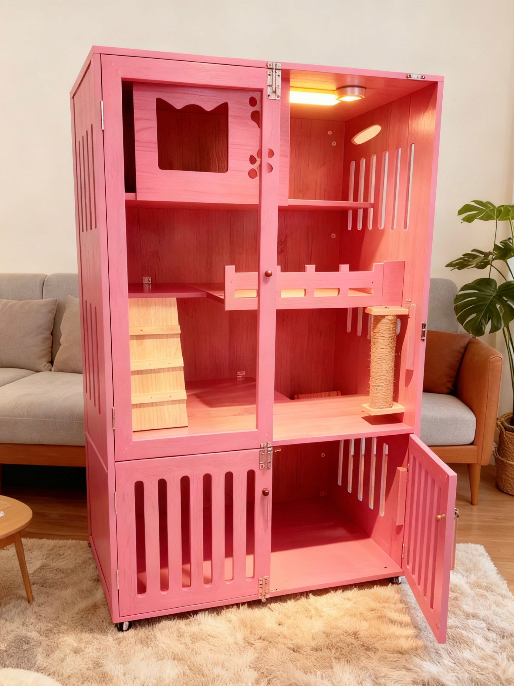 復古風貓別墅訂製，設計師得意之作，實用性貓屋，貓櫃