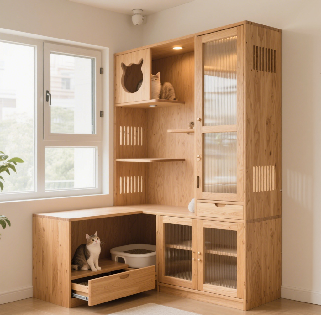 【香港貓奴必衝！模組化原木貓別墅貓櫃，細單位都 Hold 住的寵物夢幻王國～】