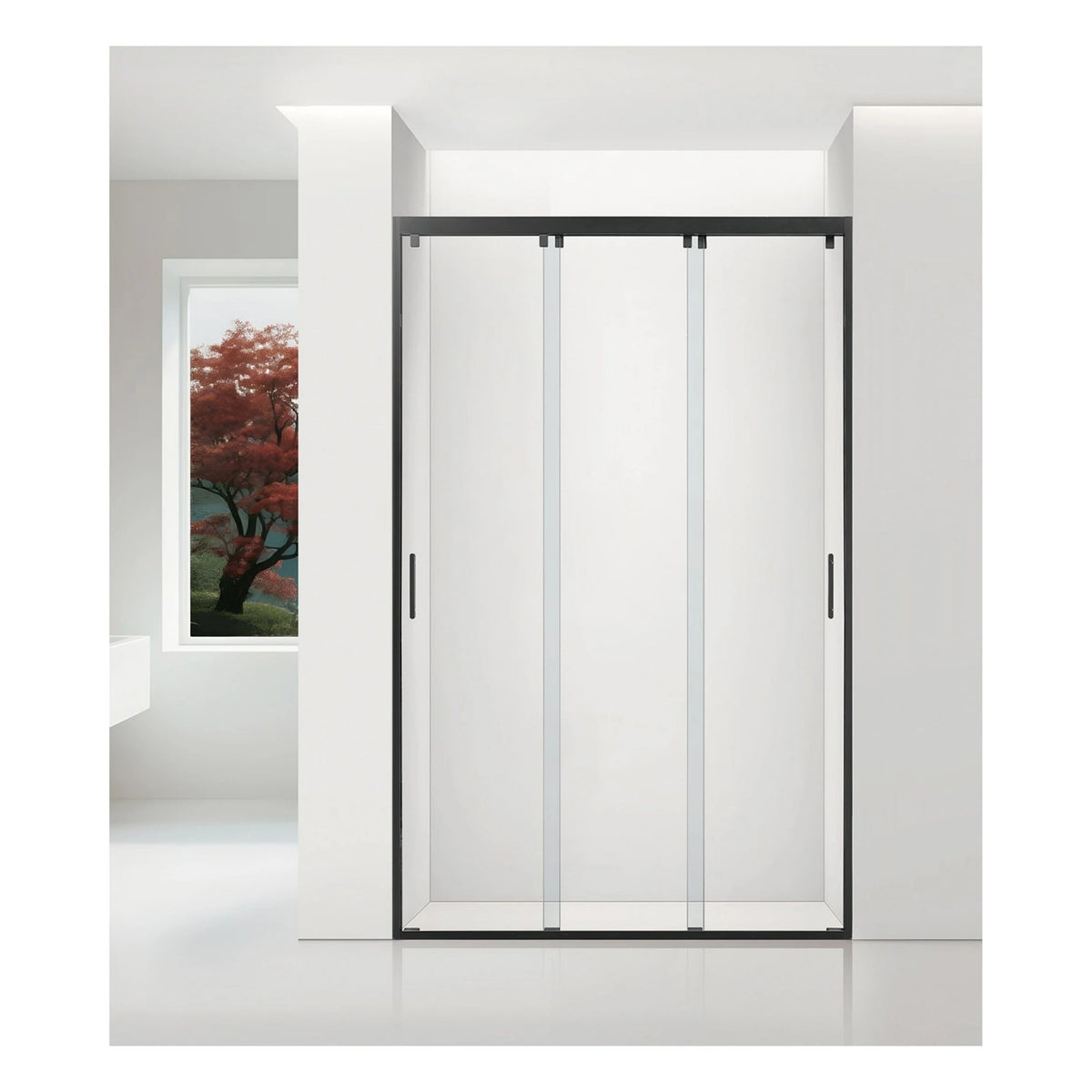 YL-2511 港式互動三趟屏 ｜ 8厘 · 啞黑/槍灰 浴室訂造
