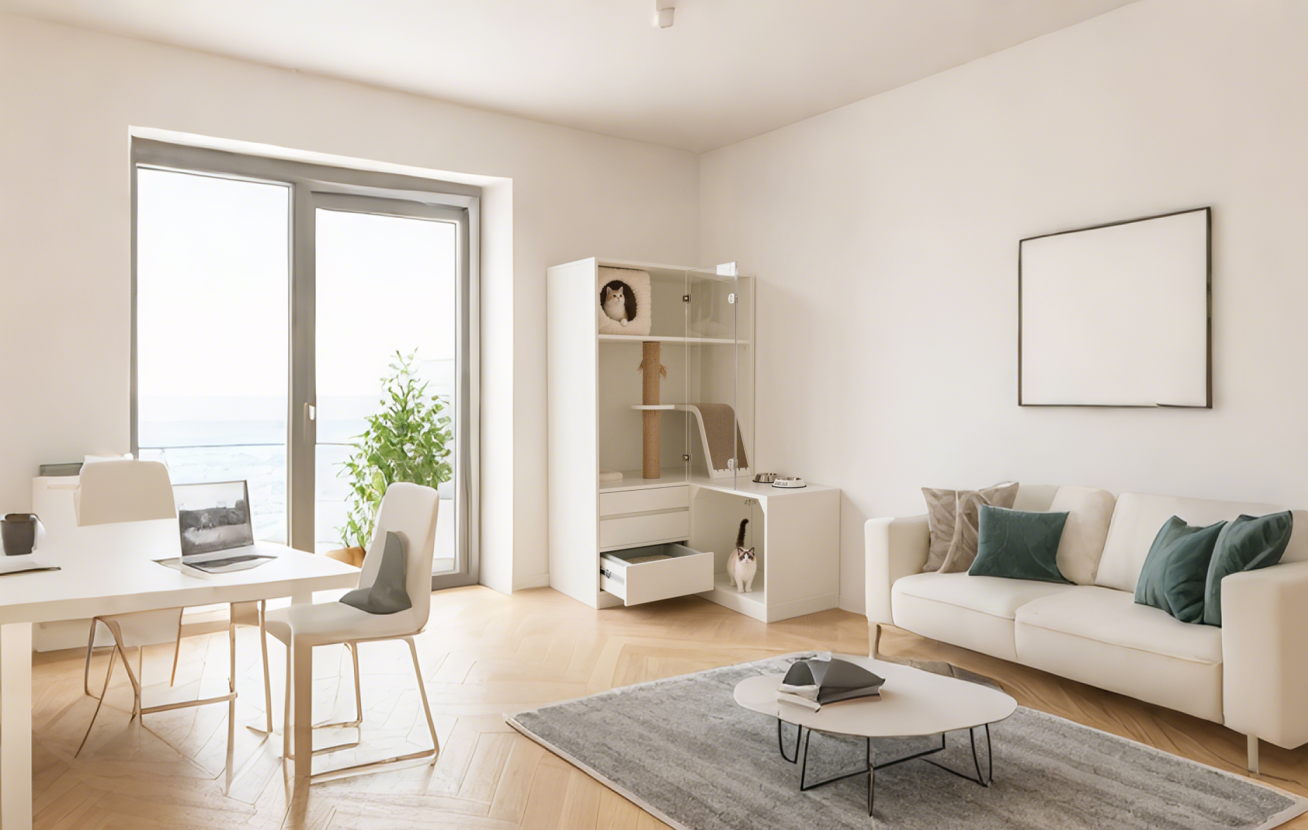 【香港貓奴必備！極簡白貓別墅貓櫃，細單位都啱嘅寵物時尚居所～】