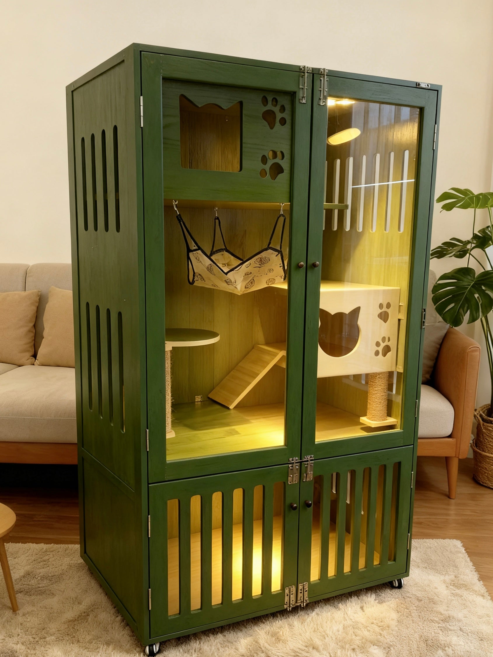 復古風貓別墅訂製，設計師得意之作，實用性貓屋，貓櫃