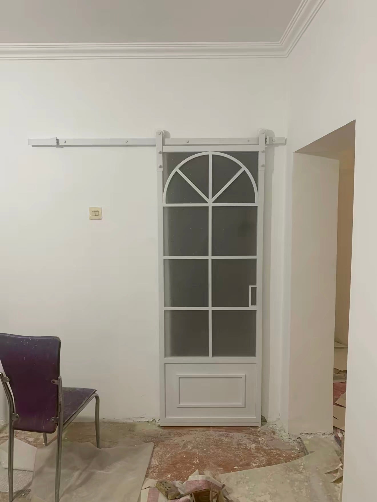 法國式極窄玻璃趟門 廚房，廁所