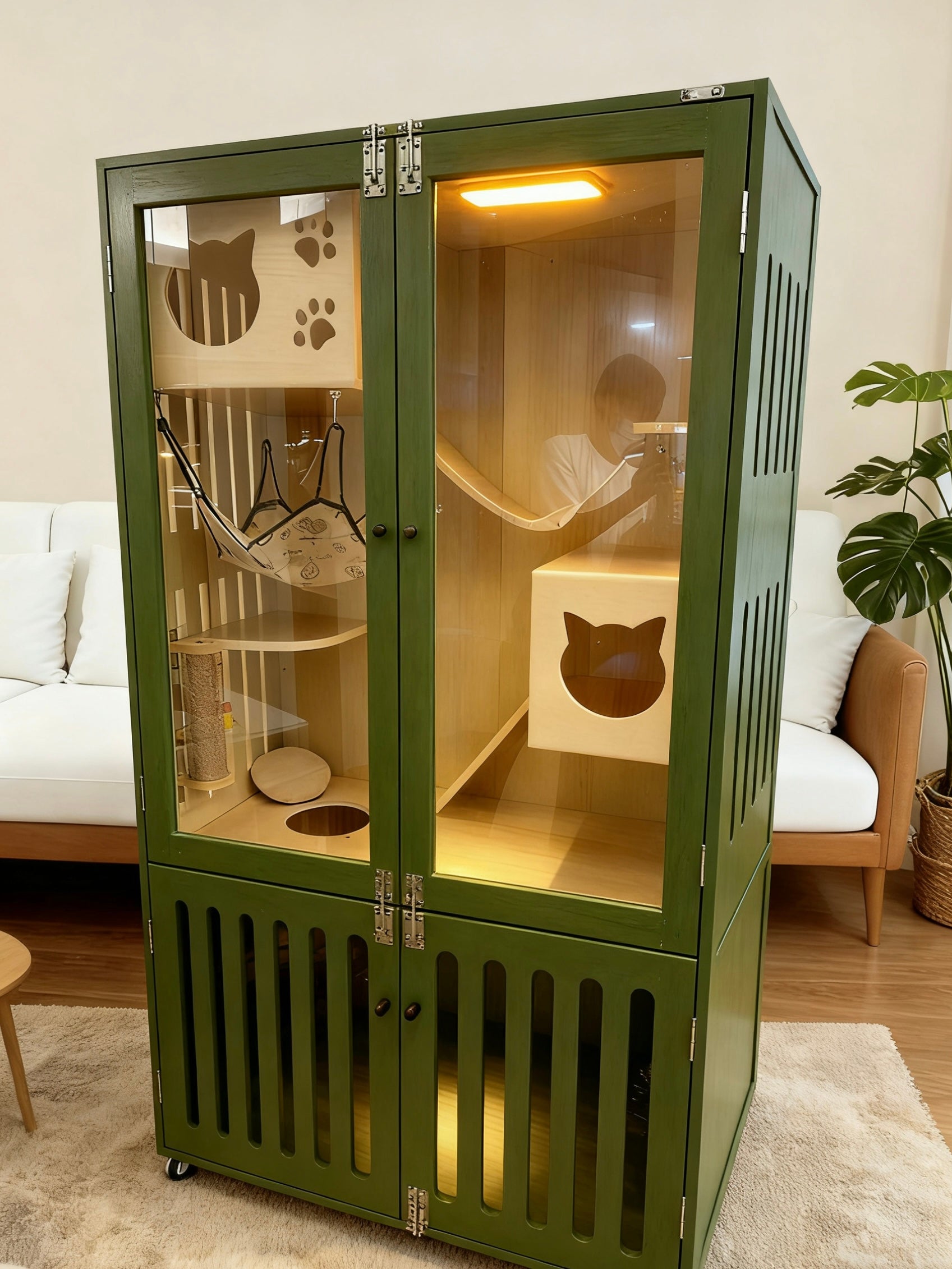 復古風貓別墅訂製，設計師得意之作，實用性貓屋，貓櫃