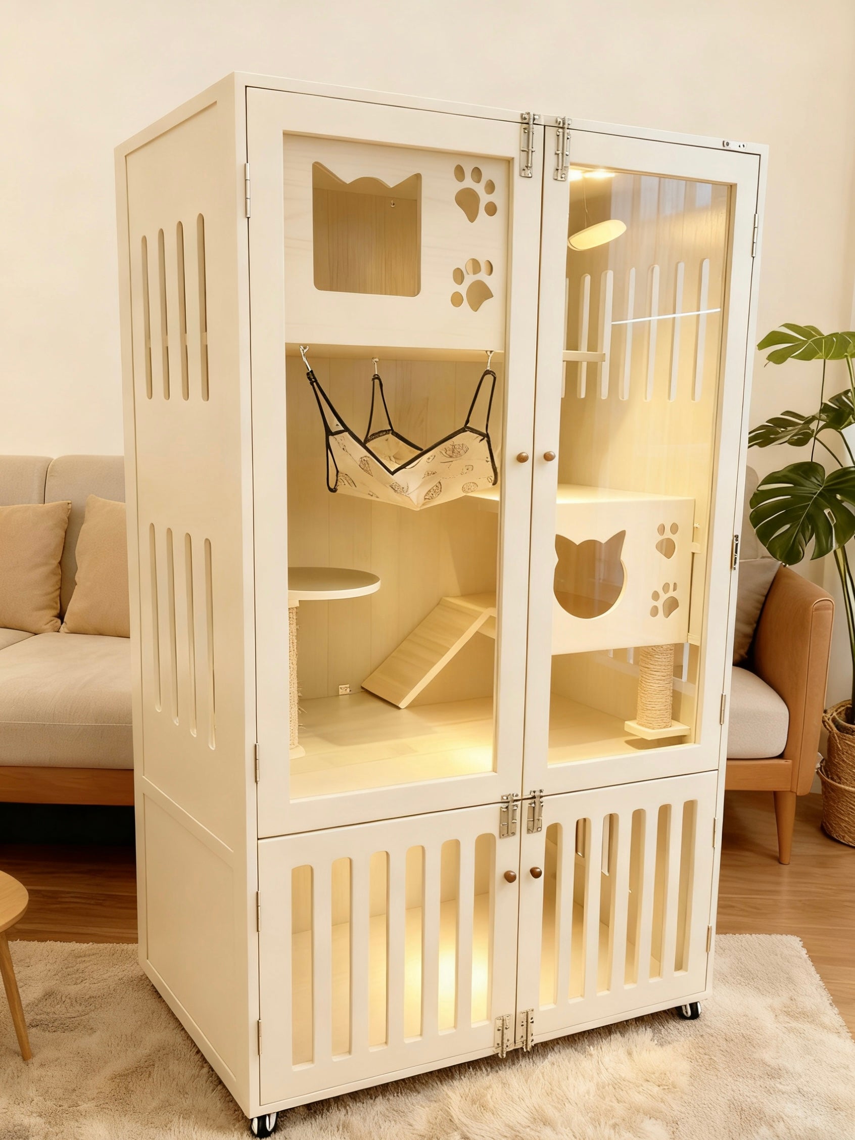 復古風貓別墅訂製，設計師得意之作，實用性貓屋，貓櫃