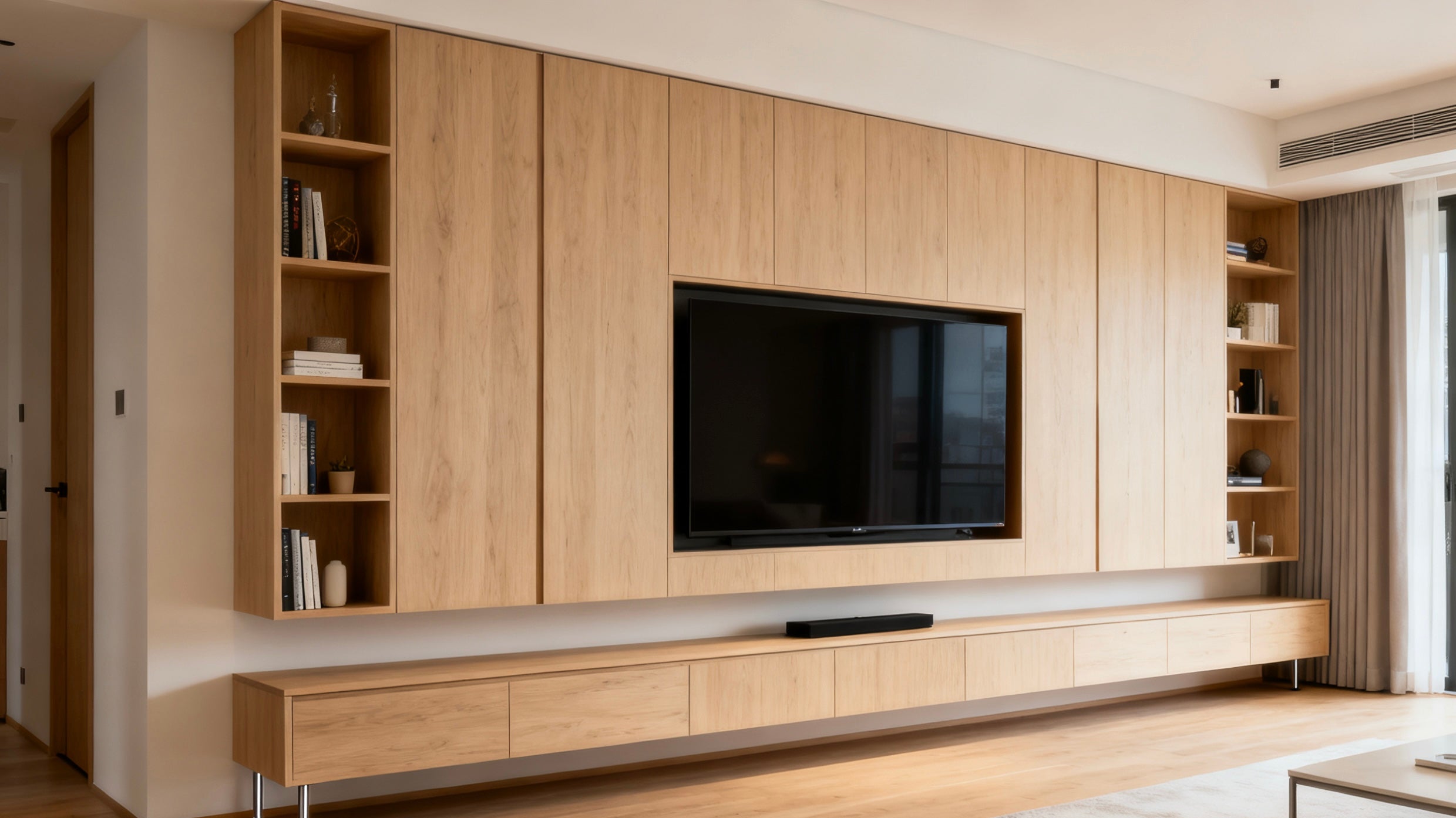 設計師訂製滿墻電視櫃實用案例