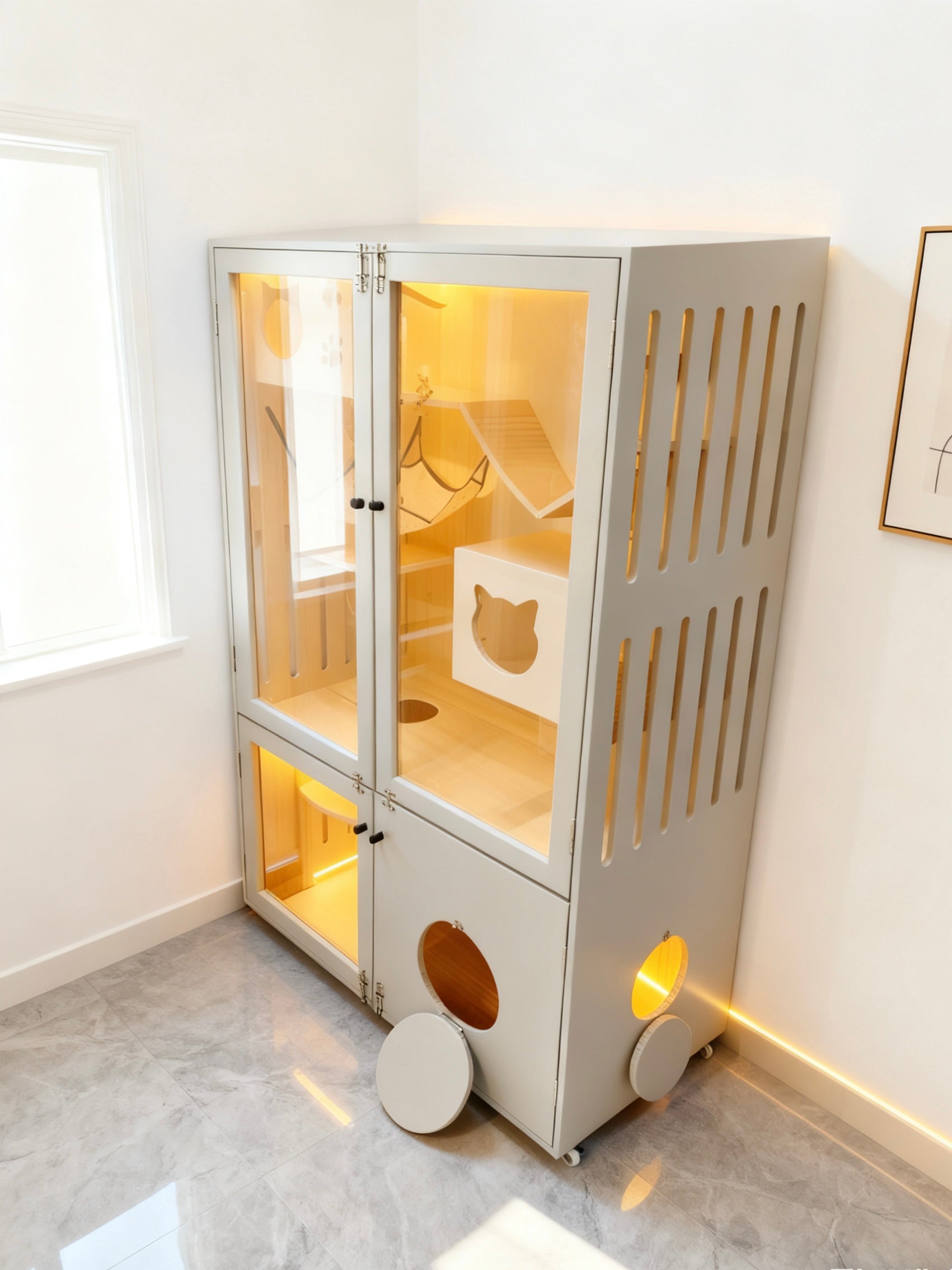 【主子嘅夢幻貓別墅！呢個貓樂園真係越睇越心動～】貓櫃