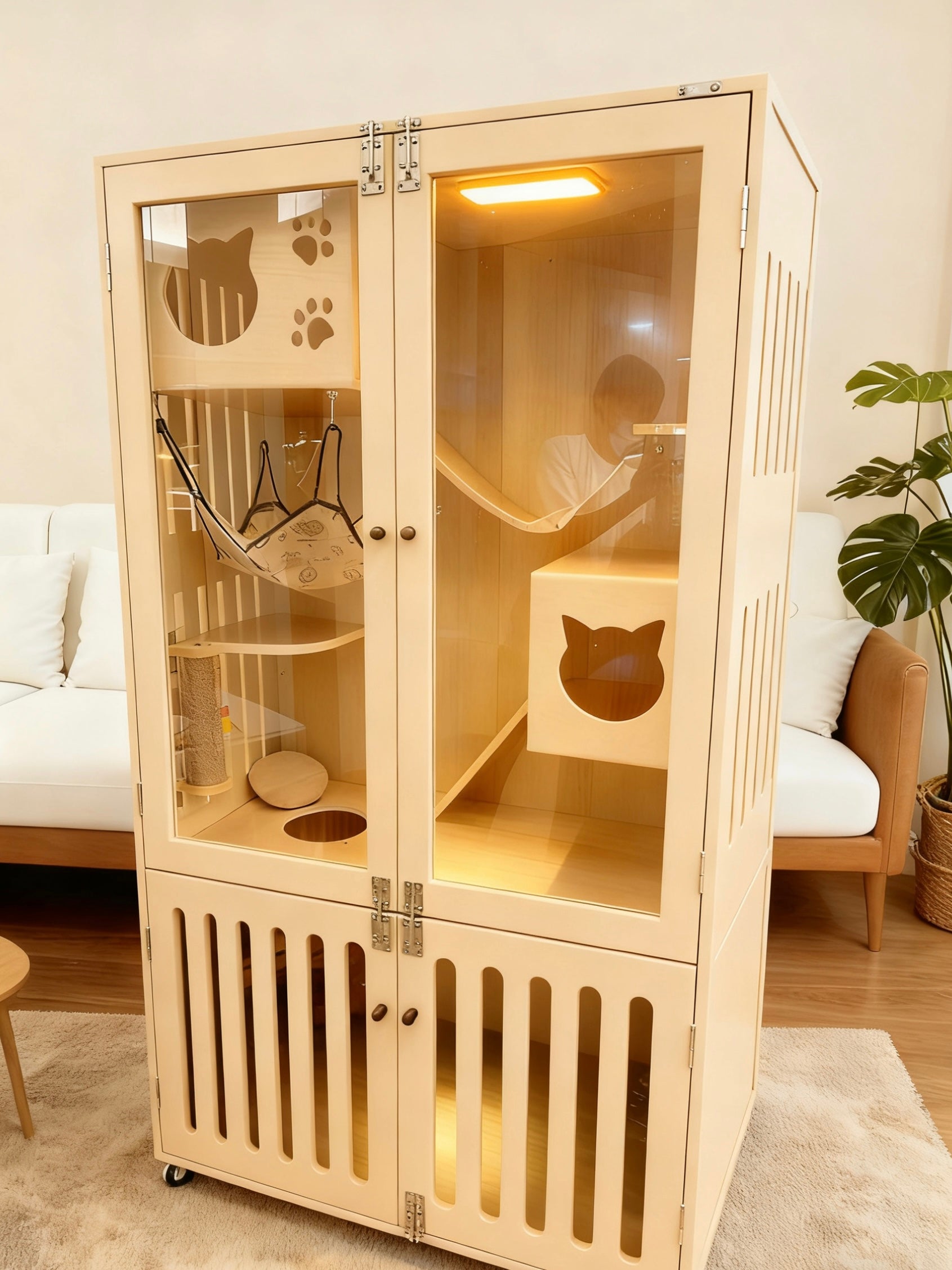 復古風貓別墅訂製，設計師得意之作，實用性貓屋，貓櫃