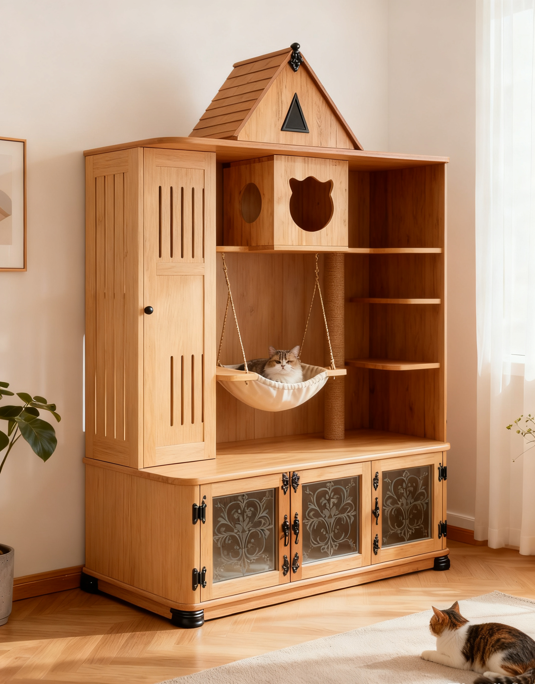 【香港貓奴必入！復古實木貓別墅貓櫃，細單位都能擁有的寵物典雅居所～】