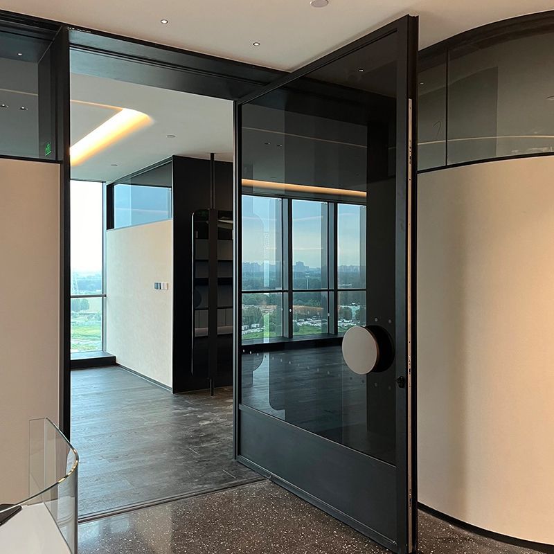 香港鋁合金天地軸旋轉門訂造（款式編號AL-26）｜香檳金框・酒店會議室隱形門｜GO straight生活設計