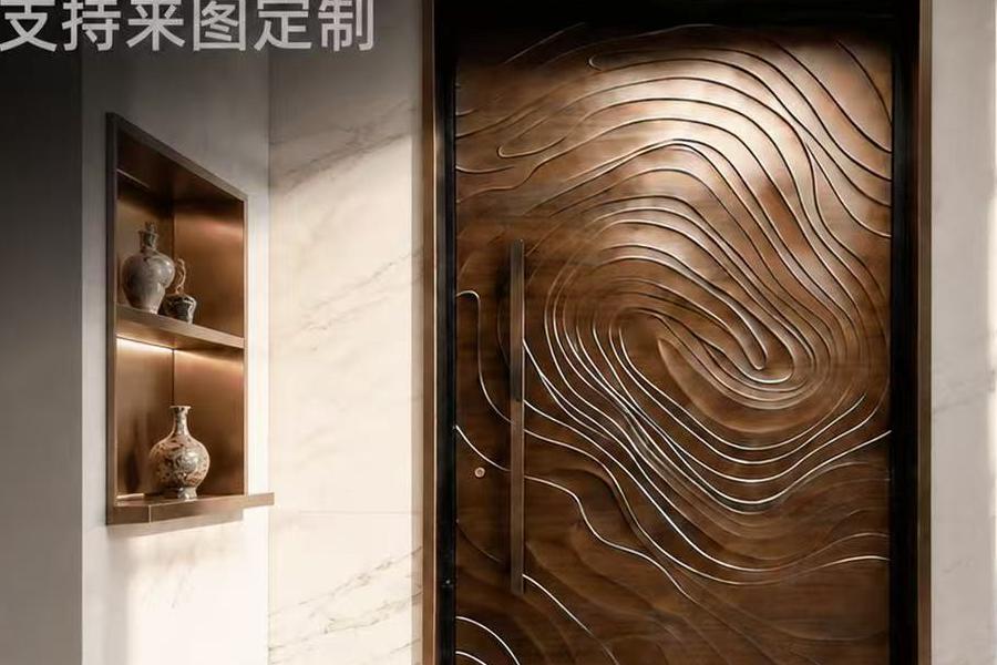 日式偏軸鑄鋁別墅大門｜香港別墅大門訂造