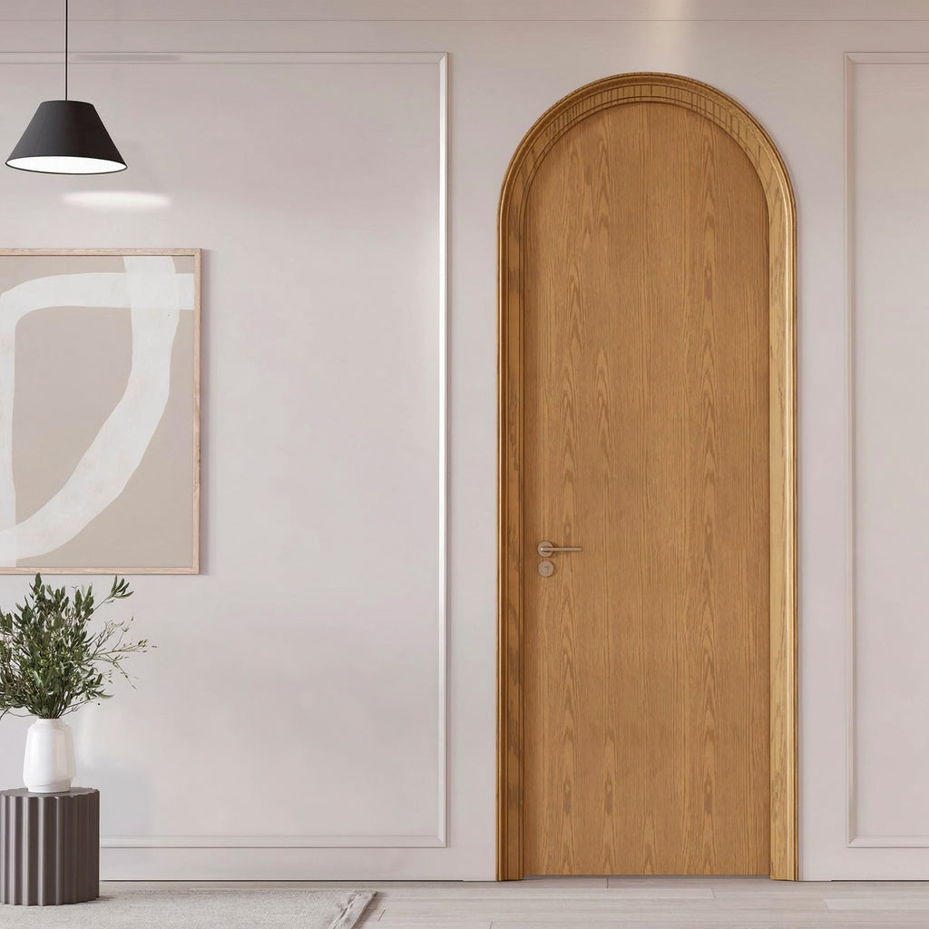拱形頂實木複合室內門｜Arched-Top Engineered-Wood Interior Door
