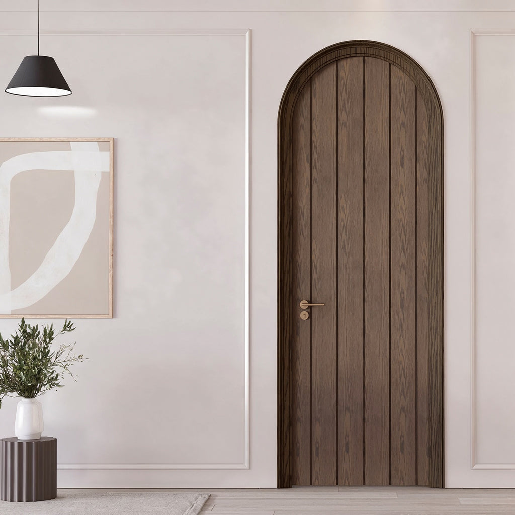 拱形頂實木複合室內門｜Arched-Top Engineered-Wood Interior Door