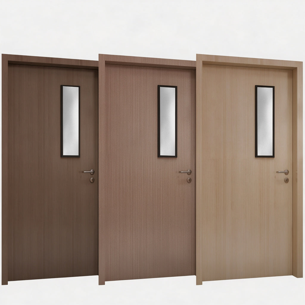 連觀察玻璃窗木質防火門｜Timber Fire Door with Glazed Vision Panel