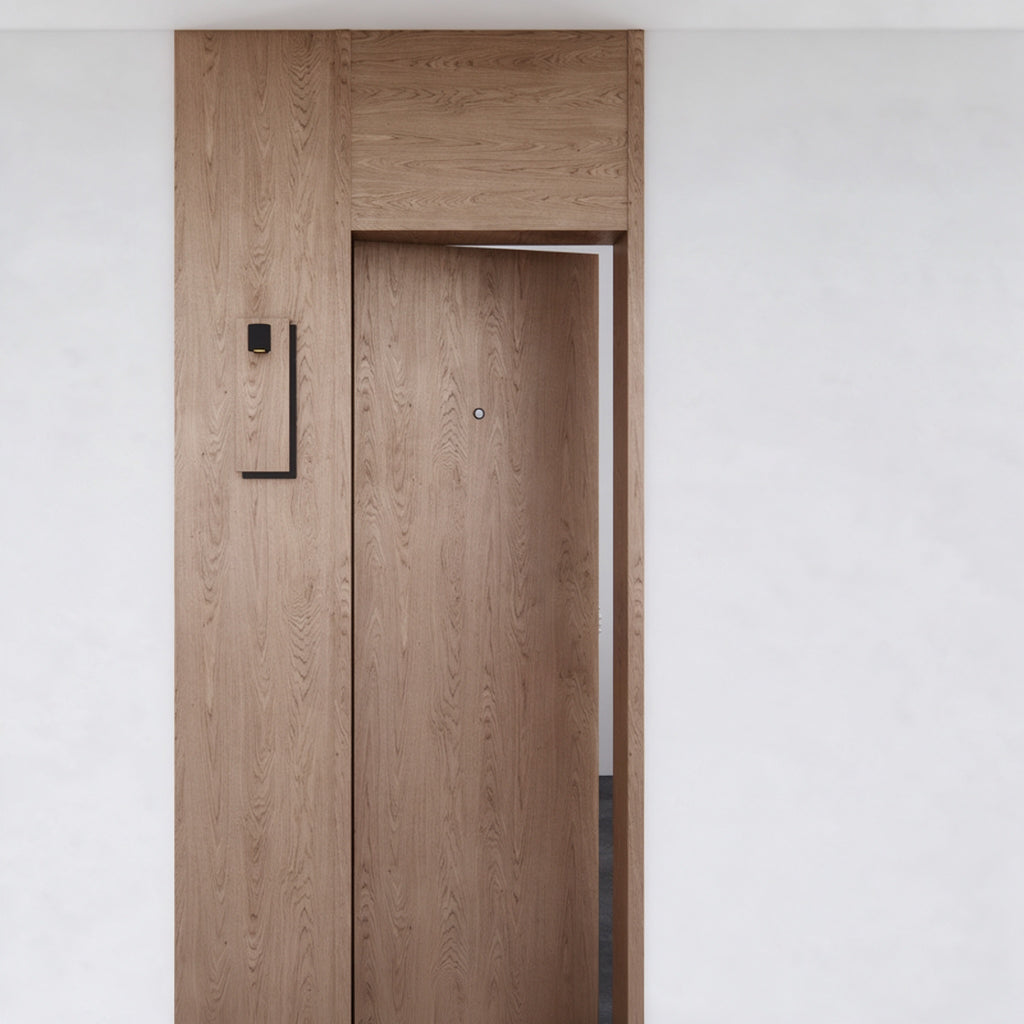 淺木飾線木質防火門｜Light Wood Inlay-Line Timber Fire Door