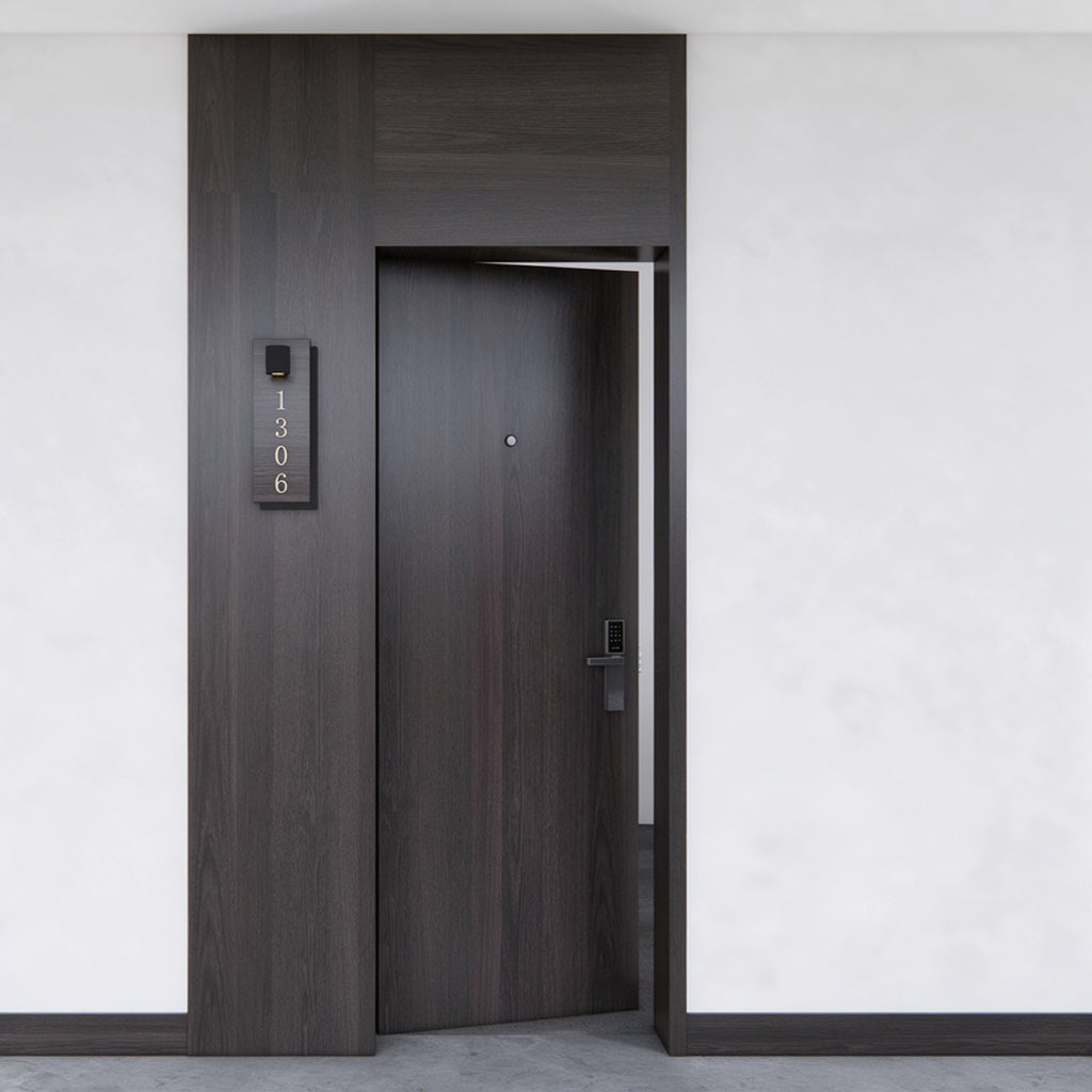 淺木飾線木質防火門｜Light Wood Inlay-Line Timber Fire Door