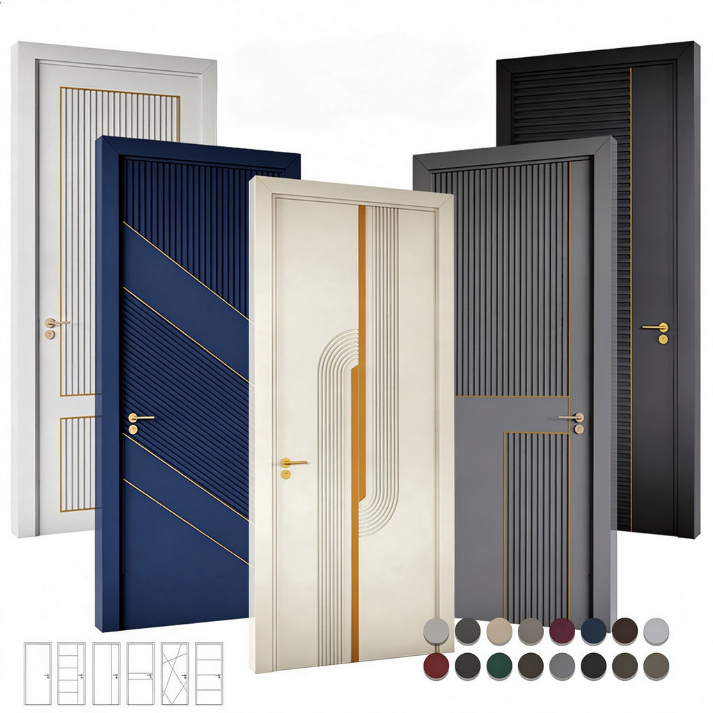實木複合MDF平板室內門｜Solid-Core MDF Flush Interior Door