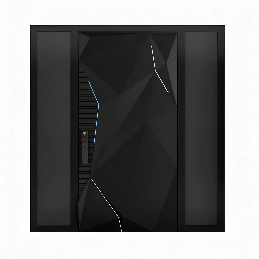 黑岩現代別墅鑄鋁偏軸門｜Black-Rock Modern Villa Cast-Aluminium Pivot Door