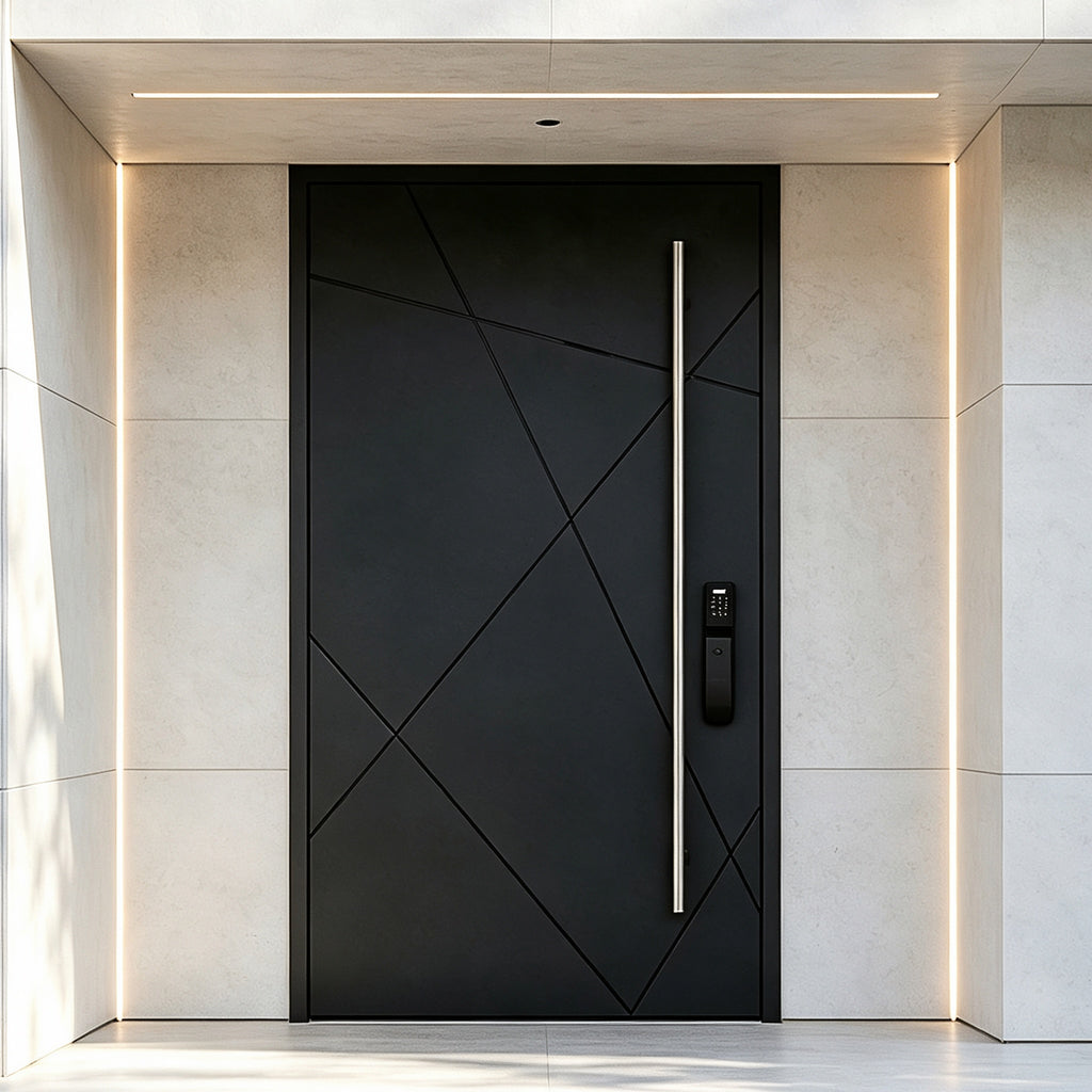 黑岩現代別墅鑄鋁偏軸門｜Black-Rock Modern Villa Cast-Aluminium Pivot Door