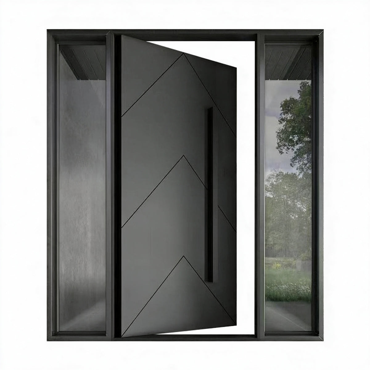 超寬超高鑄鋁旋轉入戶門｜Oversized Grand Cast-Aluminium Rotating Entry Door