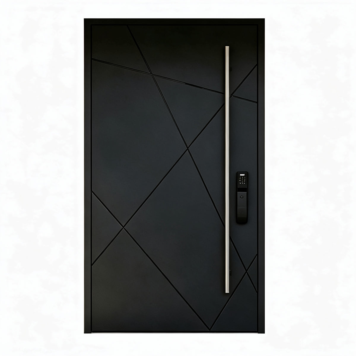 深藍雙開別墅斷橋偏軸門｜Navy Double-Leaf Thermal-Break Villa Pivot Door