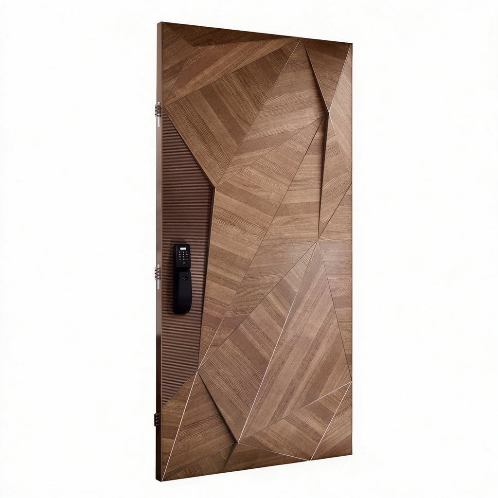 木質立體拼花轉軸入戶門｜Timber 3D-Parquet Pivot Entry Door