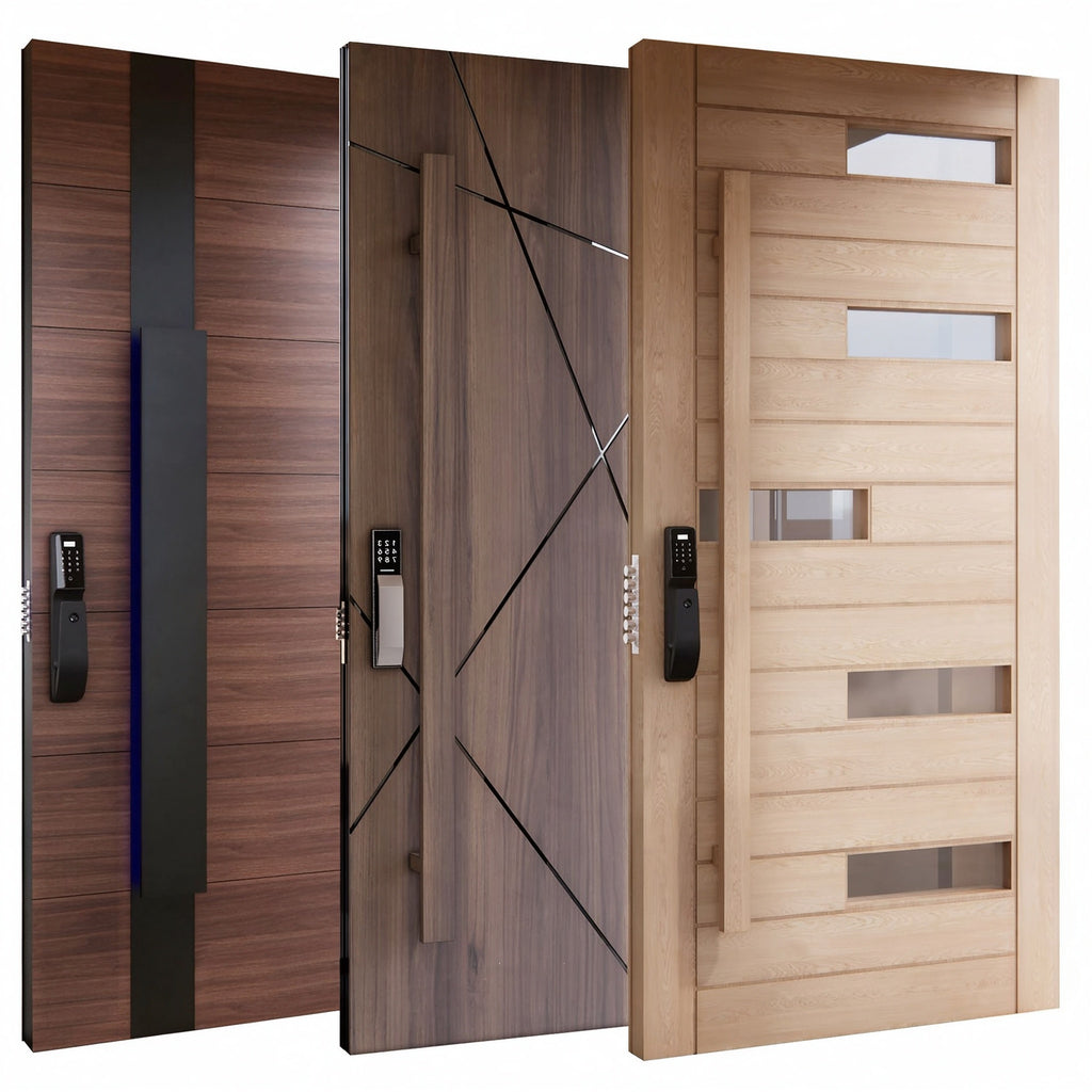 木質立體拼花轉軸入戶門｜Timber 3D-Parquet Pivot Entry Door