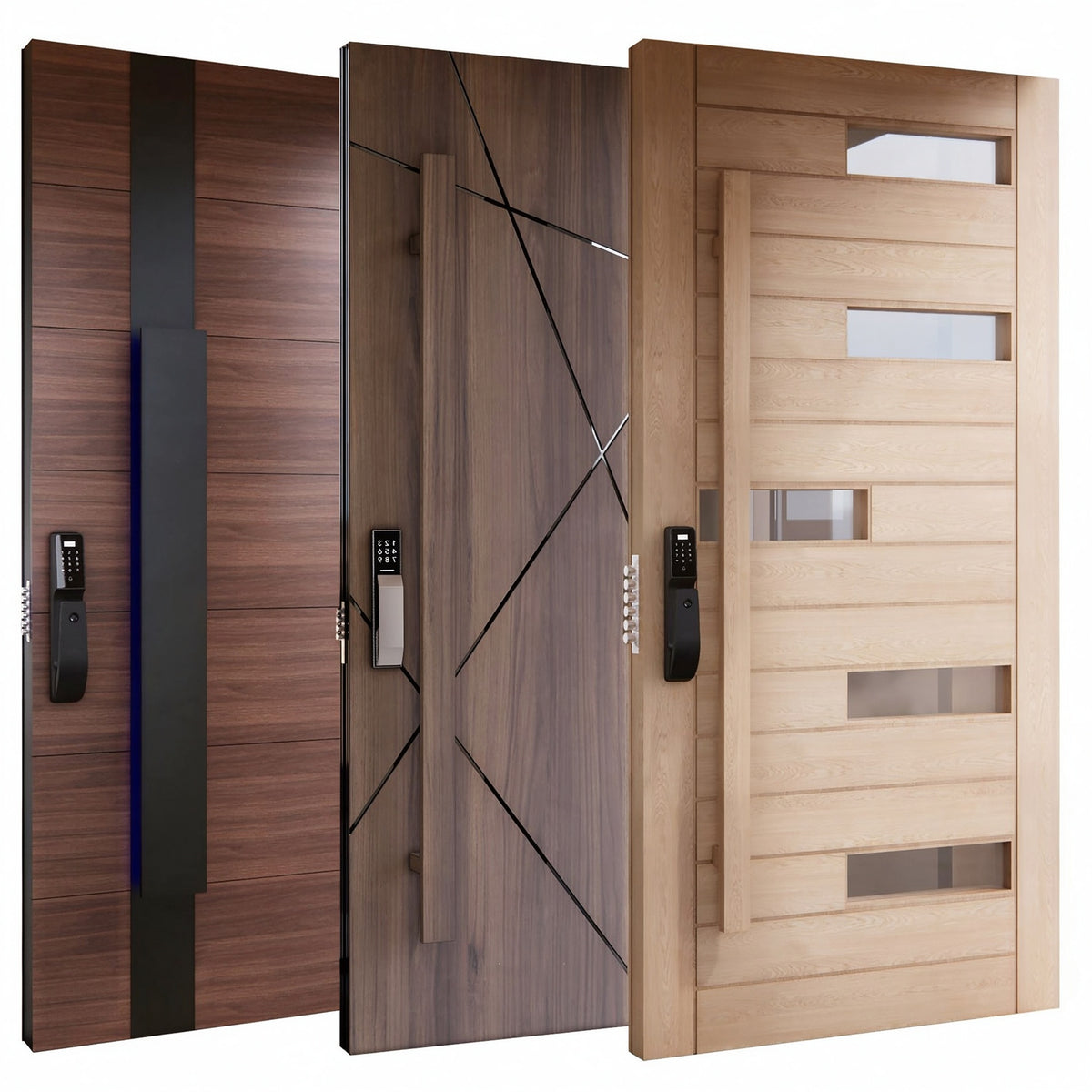 木質立體拼花轉軸入戶門｜Timber 3D-Parquet Pivot Entry Door