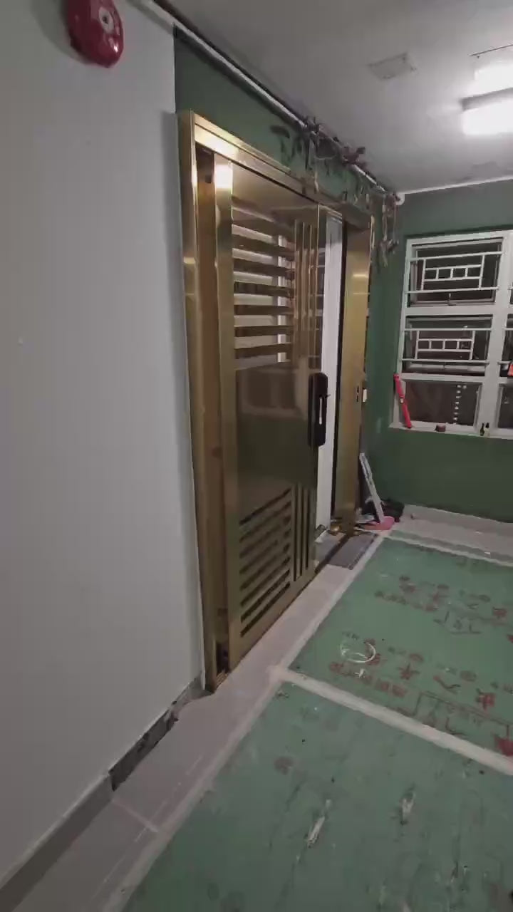 電鍍黑 304不鏽鋼鋼閘 可訂製和諧式 單趟 半掩趟  掩門